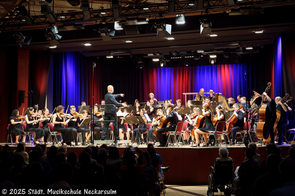 Blick auf das gesamte Orchester.