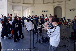 Die Blechbläser des JSO beim Konzert in Aachen.