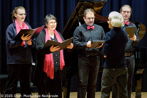 Die "Neckarsulm Voices" singen unter der Leitung von Andrea Voit-Erlewein.