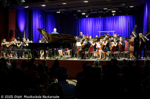 Blick über das ganze Orchester bei Klavierkonzert d-moll von Mozart.